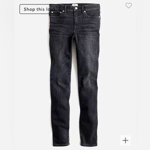 J.Crew 9” Toothpick Jeans in Charcoal Wash